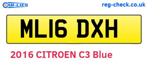 ML16DXH are the vehicle registration plates.