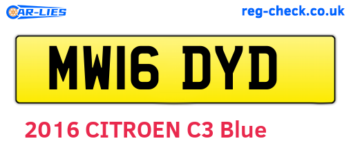 MW16DYD are the vehicle registration plates.