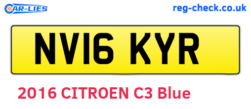 NV16KYR are the vehicle registration plates.