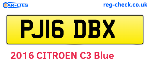 PJ16DBX are the vehicle registration plates.