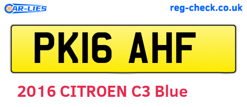 PK16AHF are the vehicle registration plates.