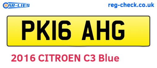 PK16AHG are the vehicle registration plates.