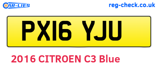 PX16YJU are the vehicle registration plates.