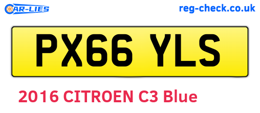 PX66YLS are the vehicle registration plates.