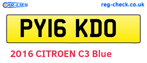 PY16KDO are the vehicle registration plates.