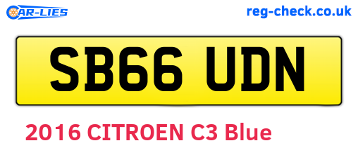 SB66UDN are the vehicle registration plates.