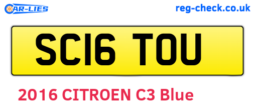 SC16TOU are the vehicle registration plates.