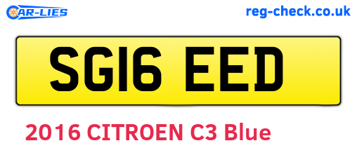 SG16EED are the vehicle registration plates.