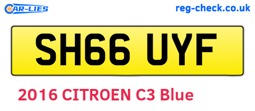 SH66UYF are the vehicle registration plates.