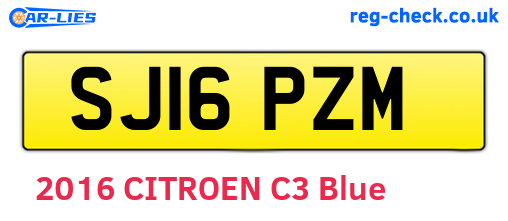 SJ16PZM are the vehicle registration plates.