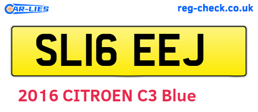 SL16EEJ are the vehicle registration plates.