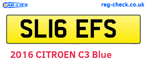 SL16EFS are the vehicle registration plates.