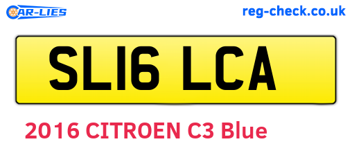 SL16LCA are the vehicle registration plates.