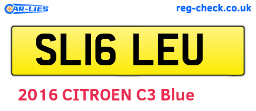 SL16LEU are the vehicle registration plates.