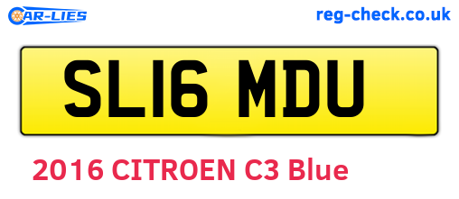 SL16MDU are the vehicle registration plates.