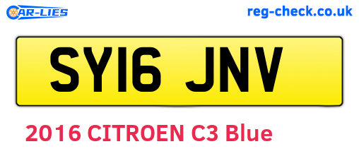 SY16JNV are the vehicle registration plates.