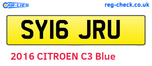 SY16JRU are the vehicle registration plates.