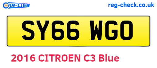 SY66WGO are the vehicle registration plates.