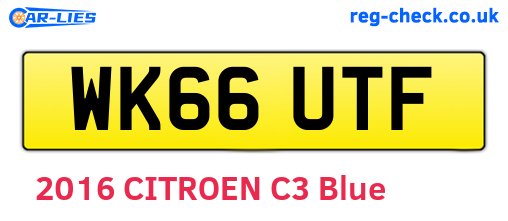 WK66UTF are the vehicle registration plates.