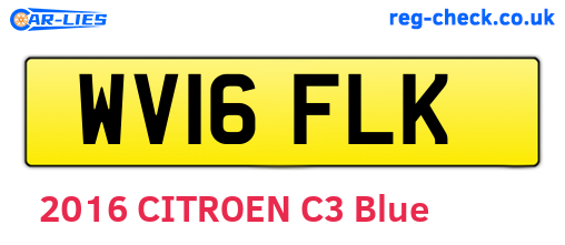 WV16FLK are the vehicle registration plates.