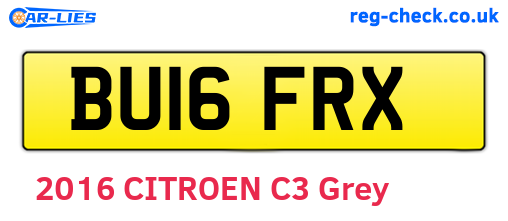 BU16FRX are the vehicle registration plates.