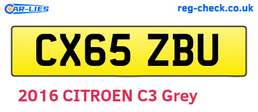 CX65ZBU are the vehicle registration plates.