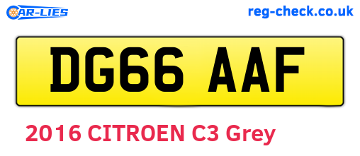 DG66AAF are the vehicle registration plates.