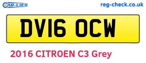 DV16OCW are the vehicle registration plates.