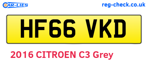 HF66VKD are the vehicle registration plates.