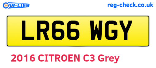 LR66WGY are the vehicle registration plates.