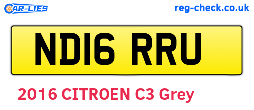 ND16RRU are the vehicle registration plates.