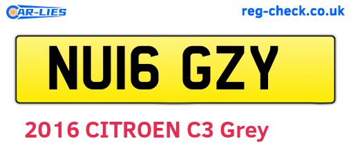 NU16GZY are the vehicle registration plates.