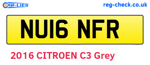 NU16NFR are the vehicle registration plates.
