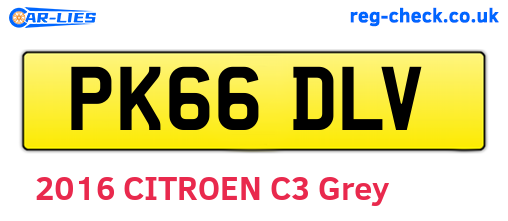 PK66DLV are the vehicle registration plates.