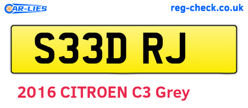 S33DRJ are the vehicle registration plates.