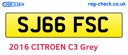 SJ66FSC are the vehicle registration plates.