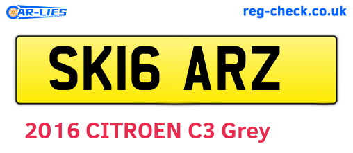 SK16ARZ are the vehicle registration plates.