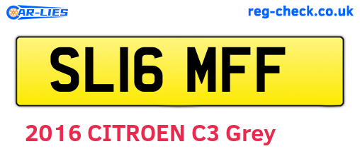 SL16MFF are the vehicle registration plates.
