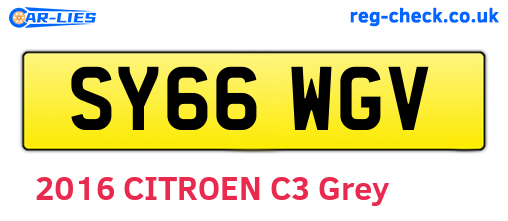 SY66WGV are the vehicle registration plates.