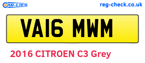 VA16MWM are the vehicle registration plates.