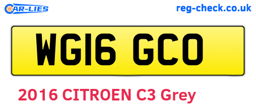 WG16GCO are the vehicle registration plates.
