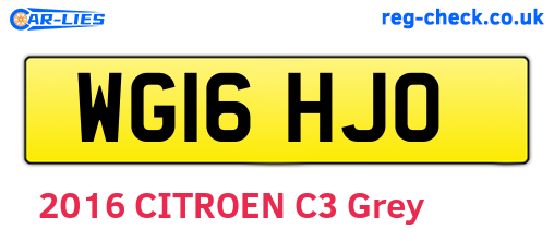 WG16HJO are the vehicle registration plates.