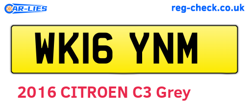 WK16YNM are the vehicle registration plates.