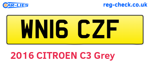 WN16CZF are the vehicle registration plates.