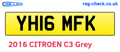 YH16MFK are the vehicle registration plates.
