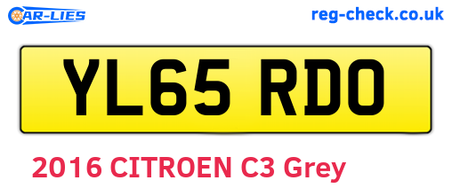 YL65RDO are the vehicle registration plates.