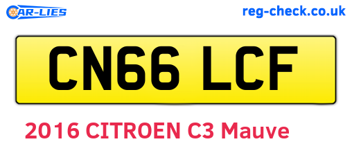 CN66LCF are the vehicle registration plates.