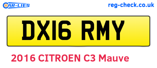 DX16RMY are the vehicle registration plates.