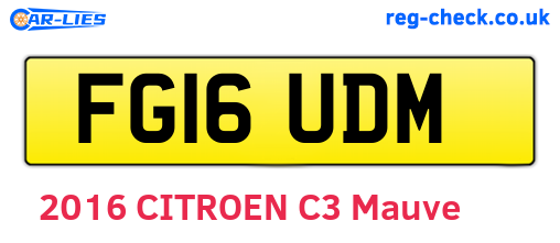 FG16UDM are the vehicle registration plates.