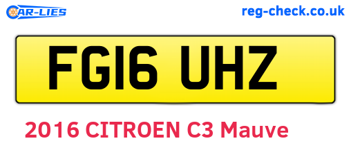 FG16UHZ are the vehicle registration plates.